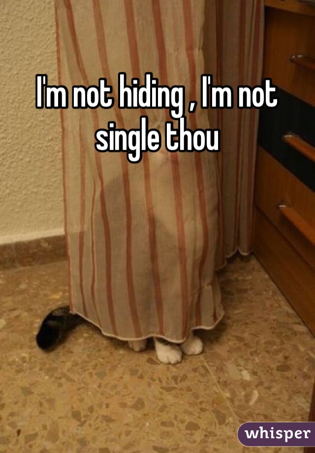 I'm not hiding , I'm not single thou