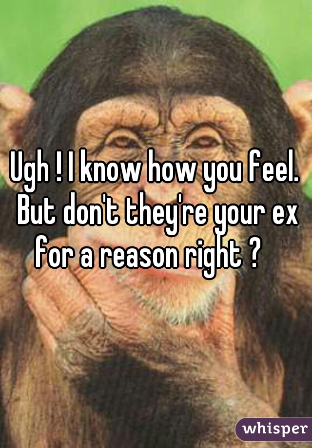 Ugh ! I know how you feel. But don't they're your ex for a reason right ?   