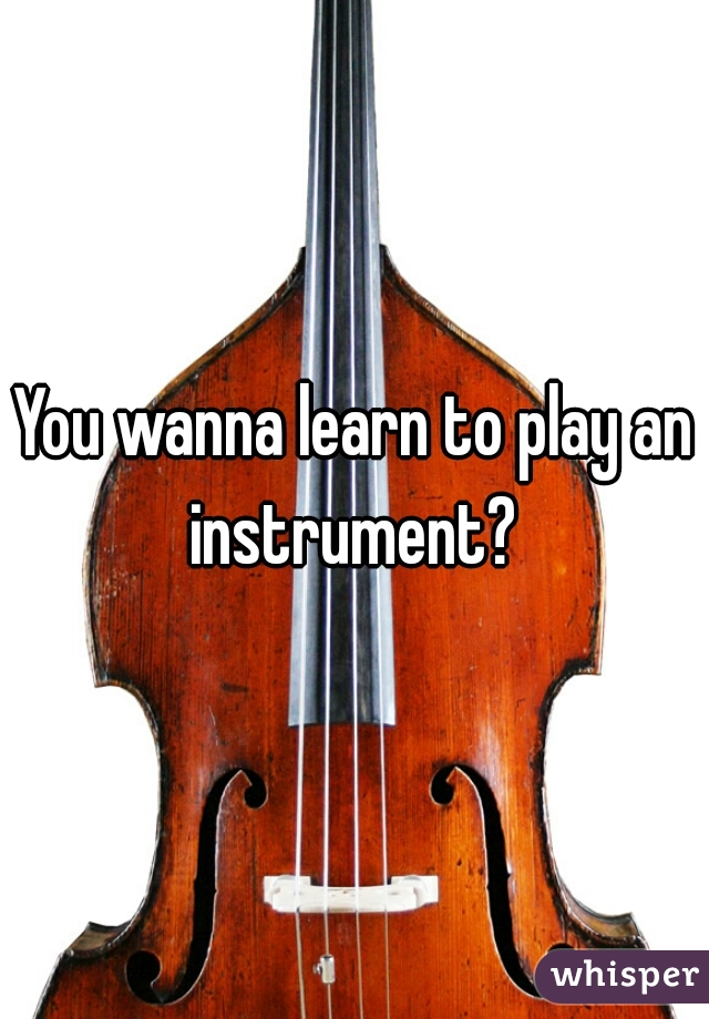 You wanna learn to play an instrument? 