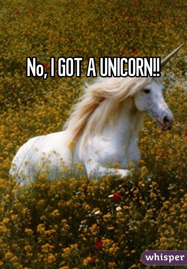 No, I GOT A UNICORN!!