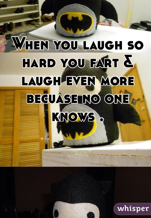 When you laugh so hard you fart & laugh even more becuase no one knows . 