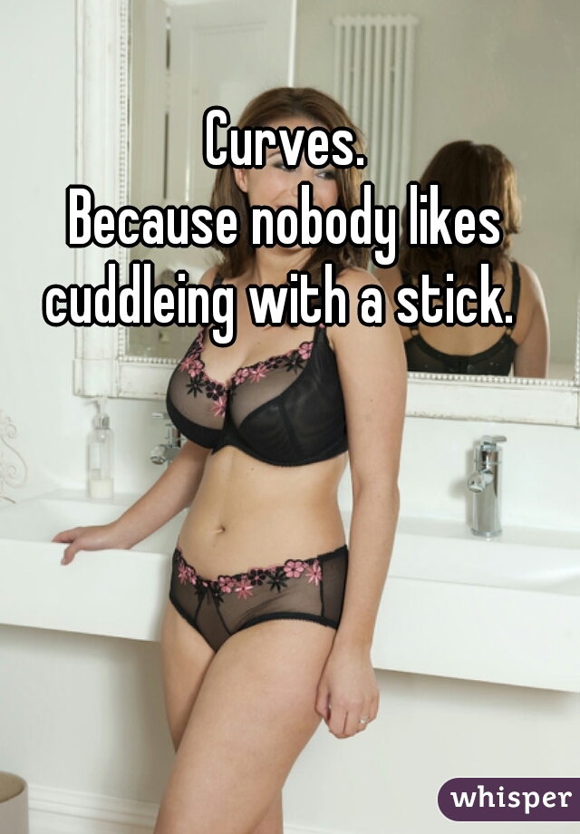 Curves.



Because nobody likes cuddleing with a stick.  