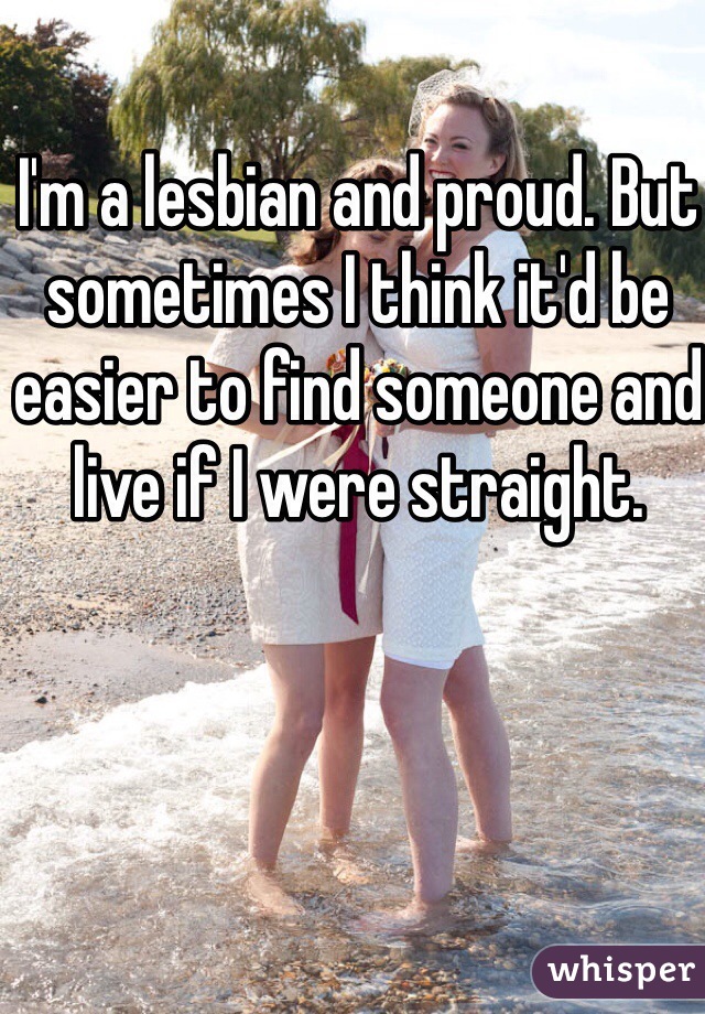 I'm a lesbian and proud. But sometimes I think it'd be easier to find someone and live if I were straight.