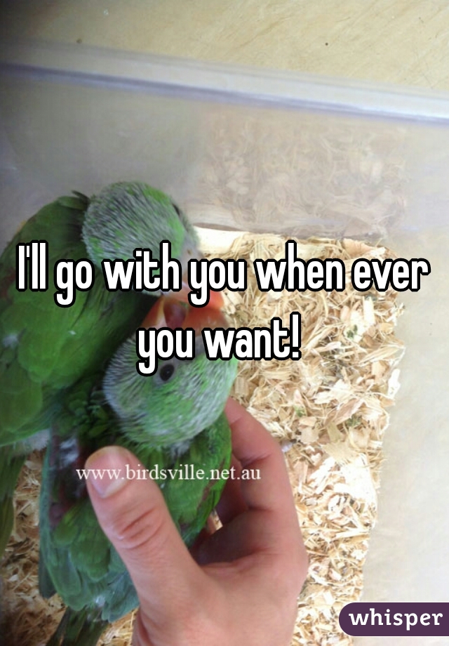 I'll go with you when ever you want!  