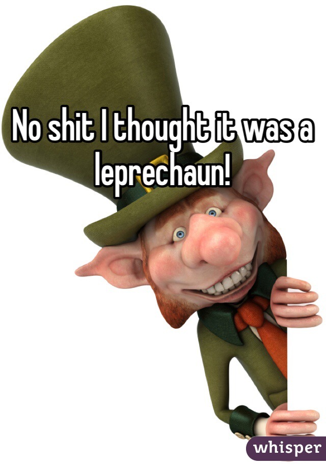 No shit I thought it was a leprechaun!