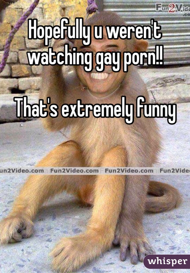 Hopefully u weren't watching gay porn!! 

That's extremely funny