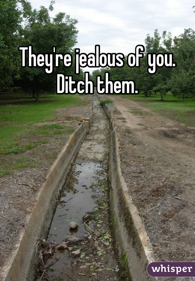 They're jealous of you. Ditch them. 