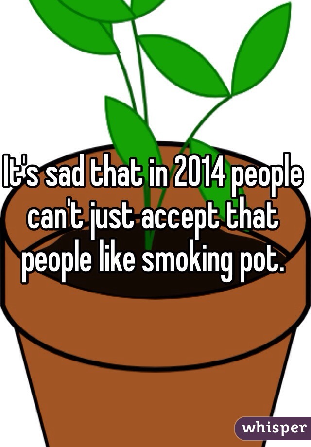 It's sad that in 2014 people can't just accept that people like smoking pot. 