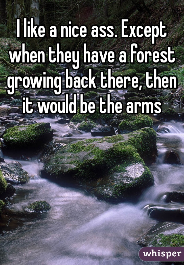 I like a nice ass. Except when they have a forest growing back there, then it would be the arms