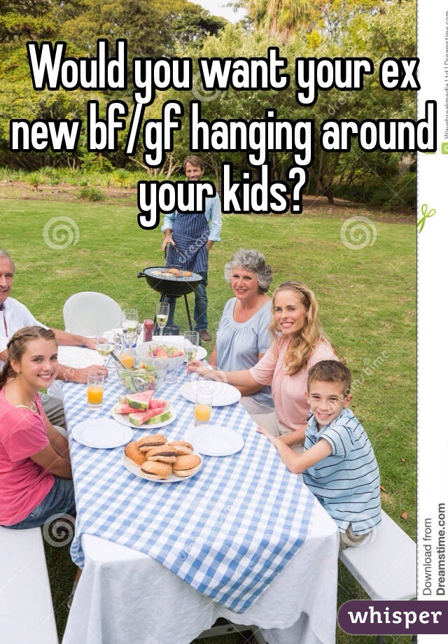 Would you want your ex new bf/gf hanging around your kids? 