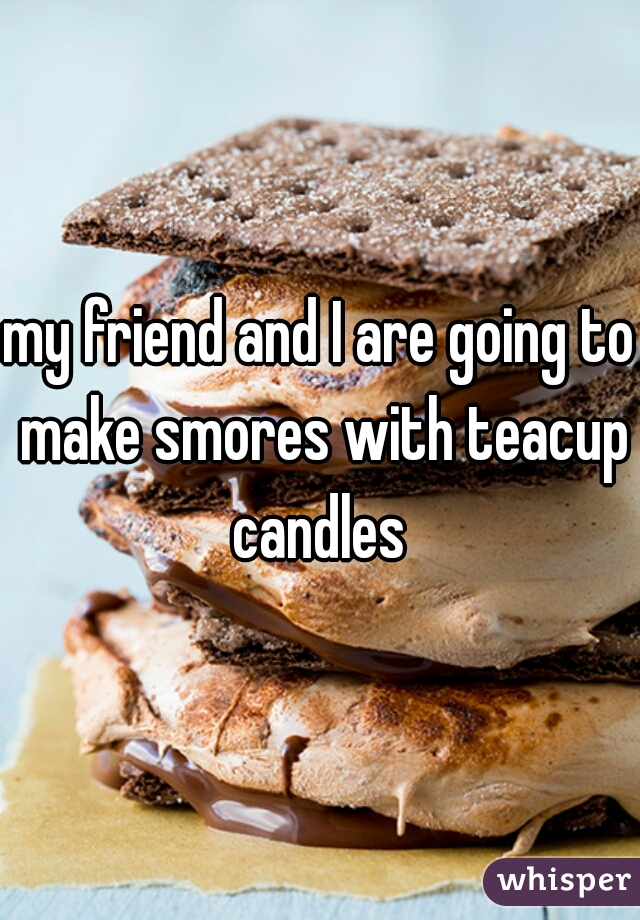 my friend and I are going to make smores with teacup candles 