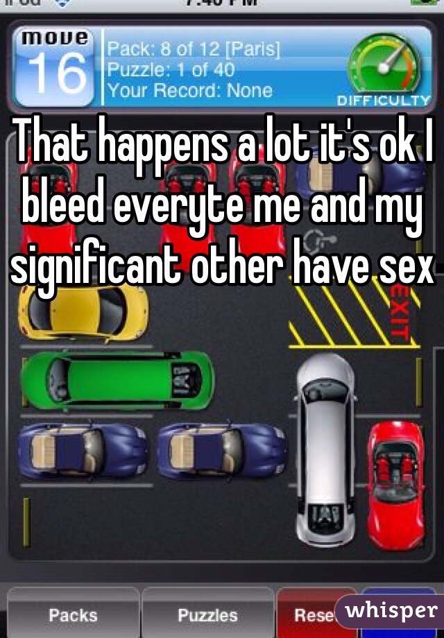 That happens a lot it's ok I bleed everyte me and my significant other have sex