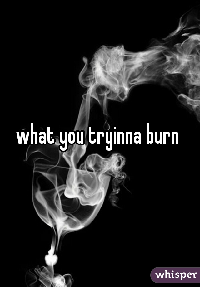 what you tryinna burn 