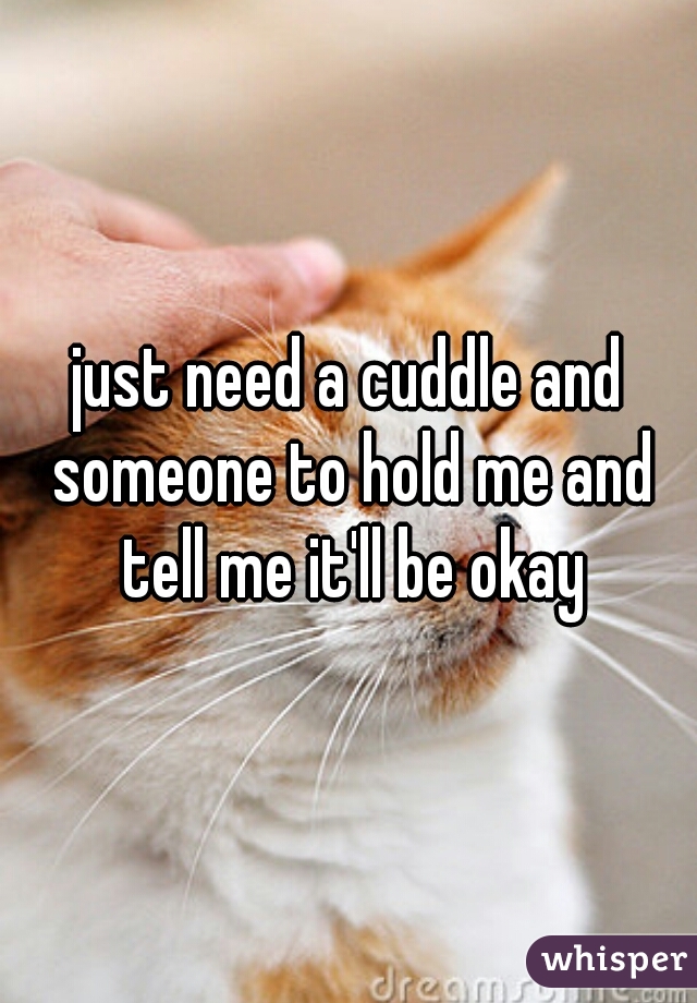 just need a cuddle and someone to hold me and tell me it'll be okay