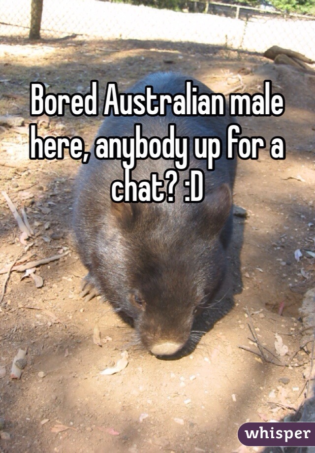 Bored Australian male here, anybody up for a chat? :D 