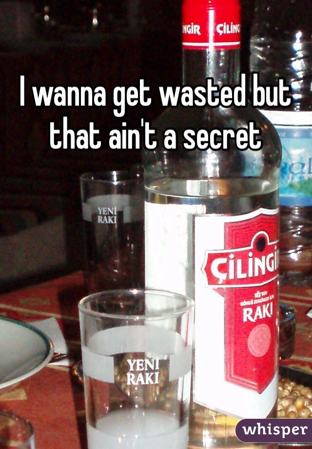 I wanna get wasted but that ain't a secret