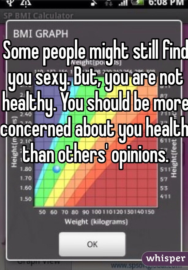 Some people might still find you sexy. But, you are not healthy. You should be more concerned about you health than others' opinions. 