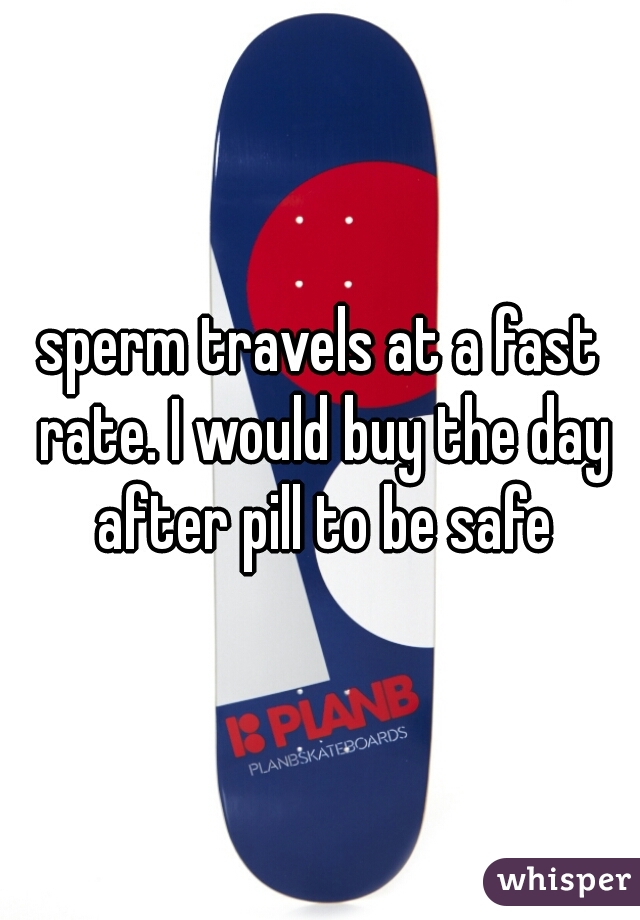 sperm travels at a fast rate. I would buy the day after pill to be safe