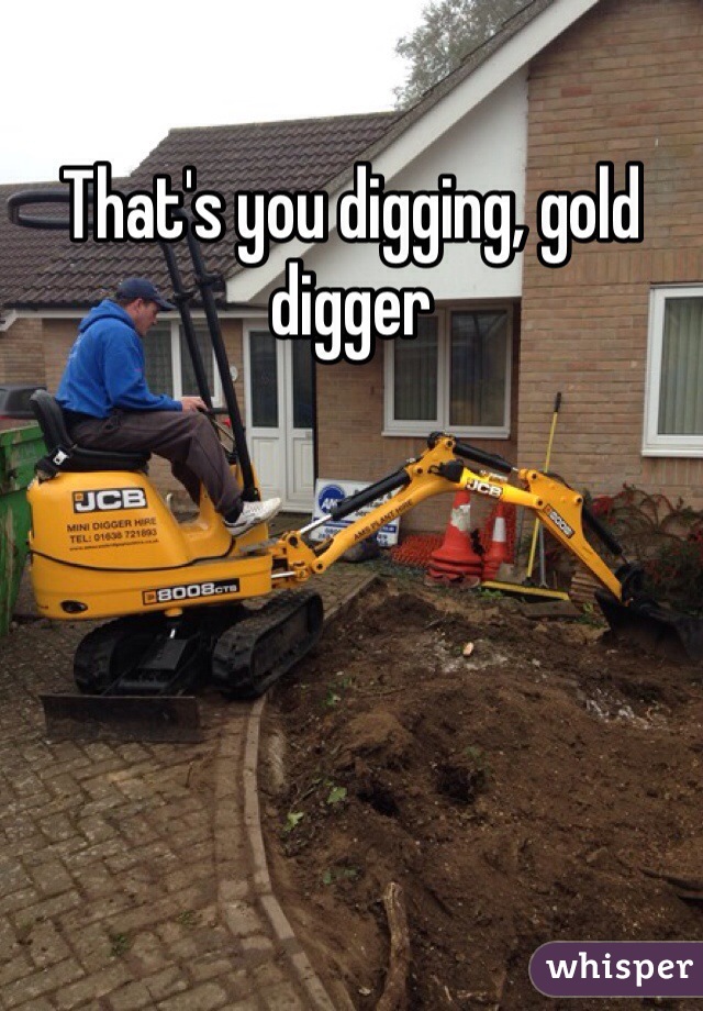 That's you digging, gold digger