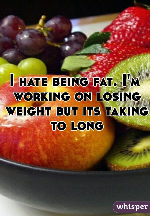 I hate being fat. I'm working on losing weight but its taking to long