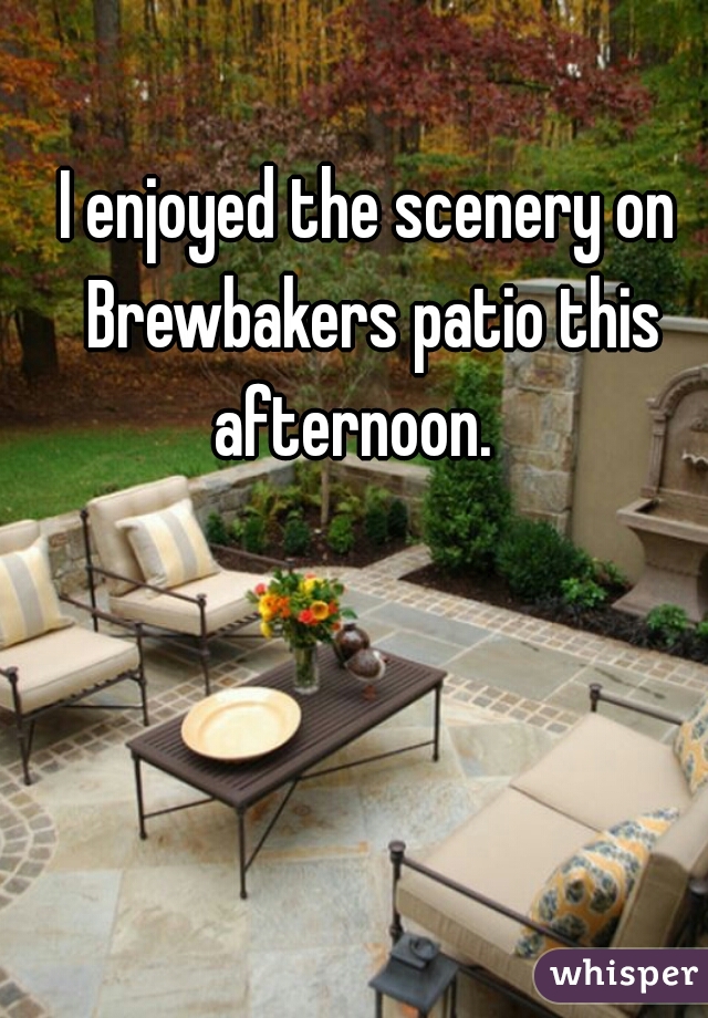 I enjoyed the scenery on Brewbakers patio this afternoon.   