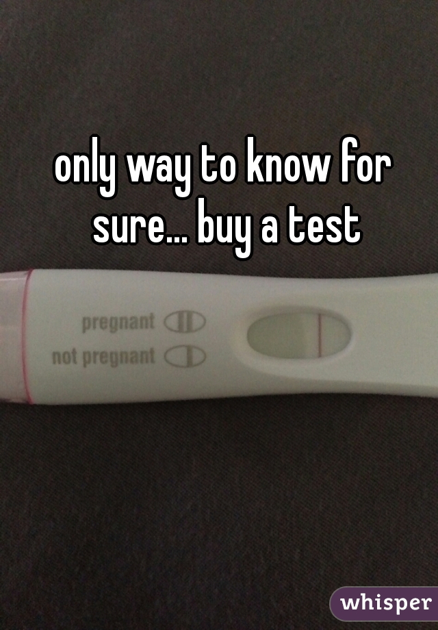 only way to know for sure... buy a test