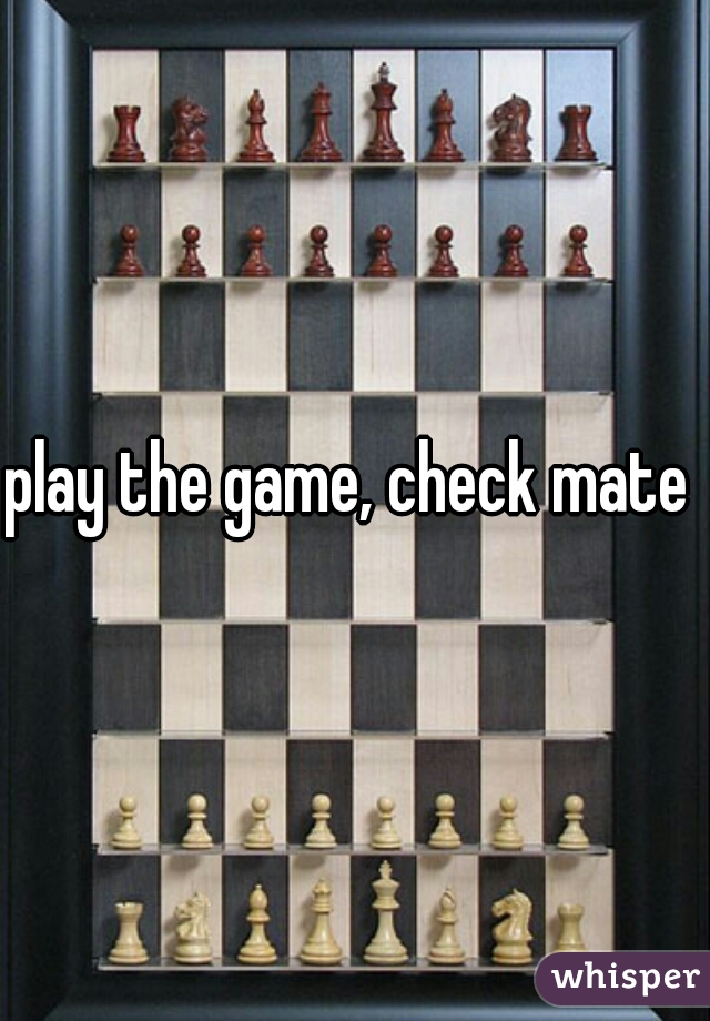 play the game, check mate 