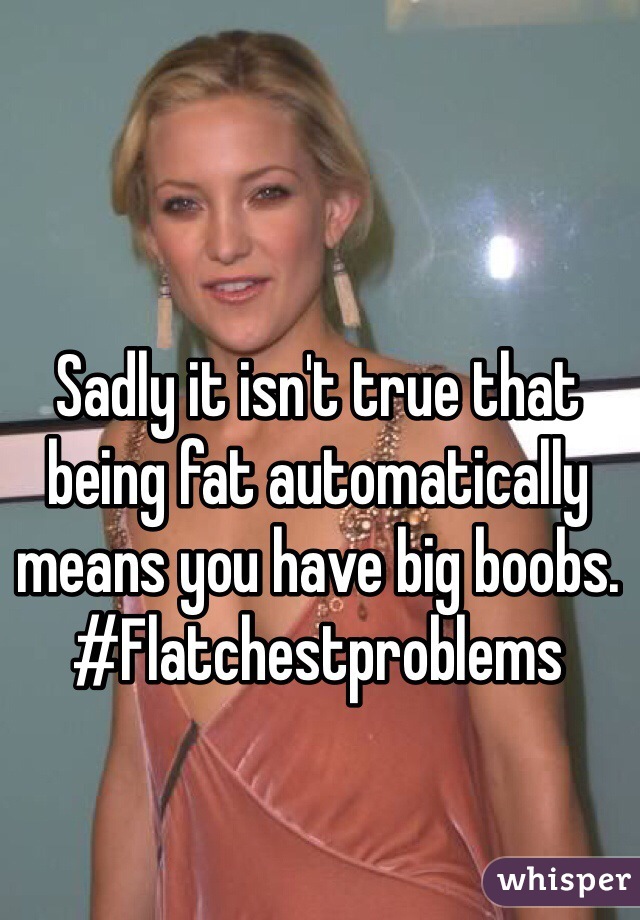 Sadly it isn't true that being fat automatically means you have big boobs. #Flatchestproblems