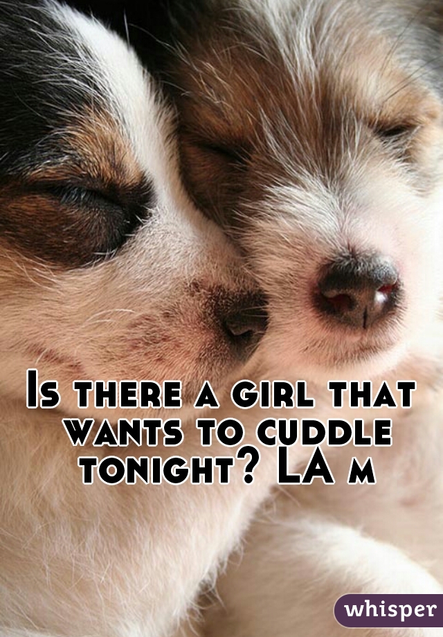 Is there a girl that wants to cuddle tonight? LA m