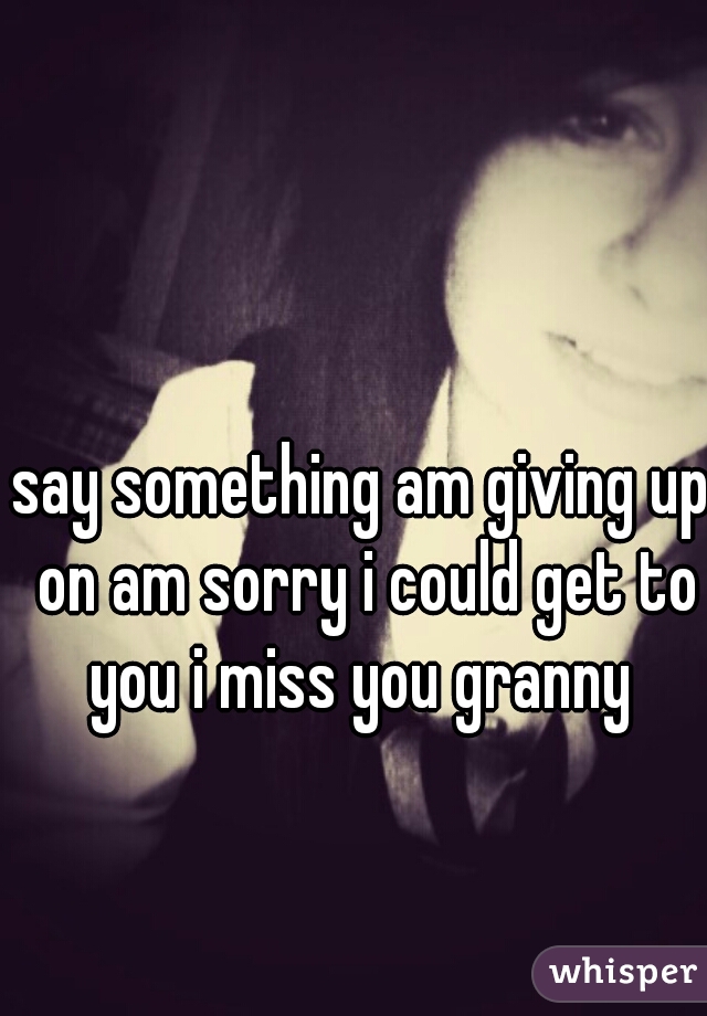 say something am giving up on am sorry i could get to you i miss you granny 