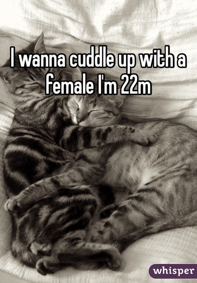 I wanna cuddle up with a female I'm 22m