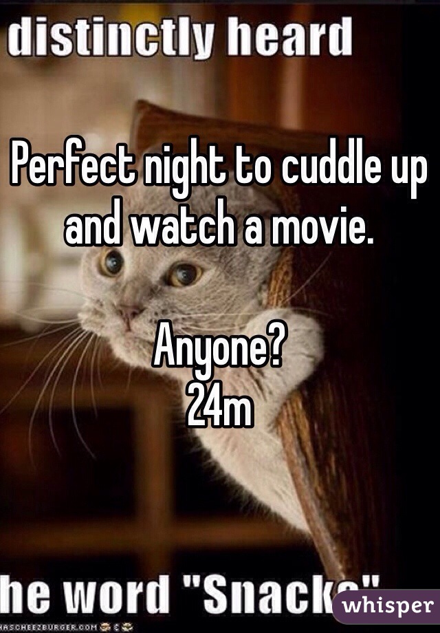 Perfect night to cuddle up and watch a movie. 

Anyone? 
24m 