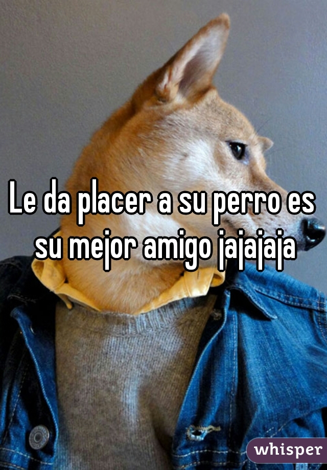 Le da placer a su perro es su mejor amigo jajajaja