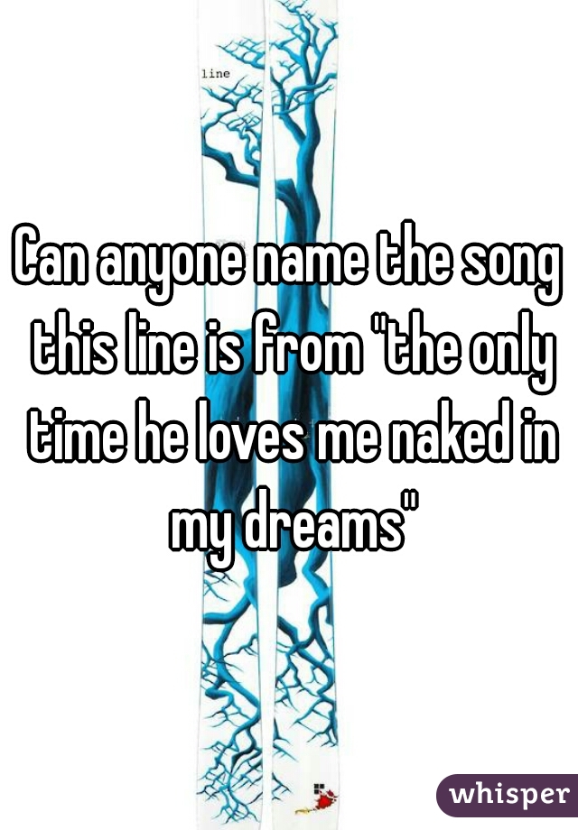 Can anyone name the song this line is from "the only time he loves me naked in my dreams"