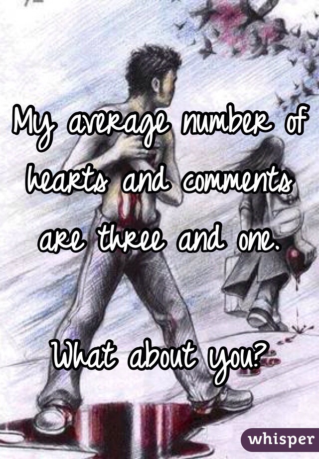 My average number of hearts and comments are three and one.

What about you?