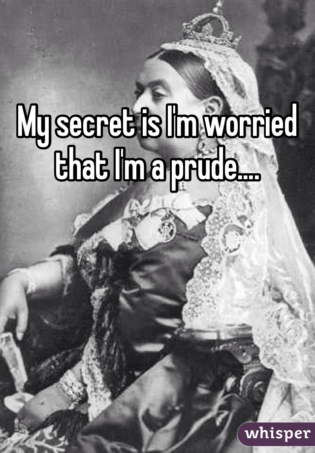 My secret is I'm worried that I'm a prude....