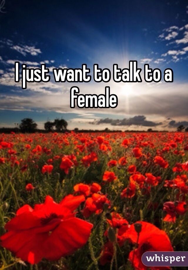 I just want to talk to a female