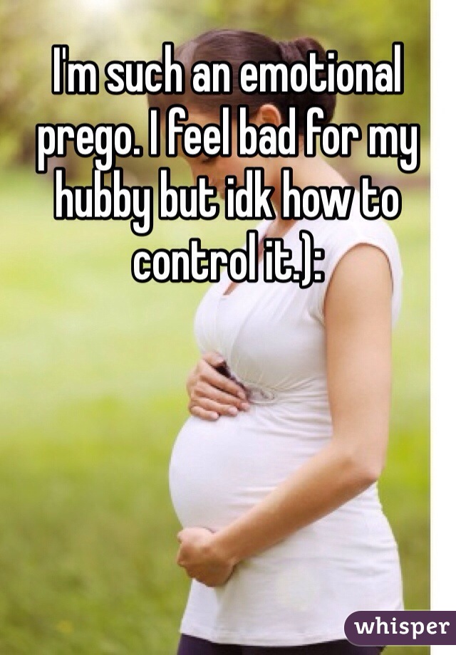 I'm such an emotional prego. I feel bad for my hubby but idk how to control it.):
