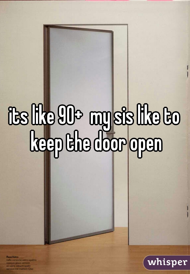 its like 90+  my sis like to keep the door open