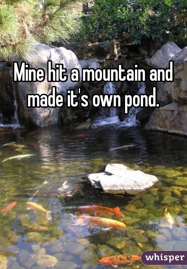 Mine hit a mountain and made it's own pond.