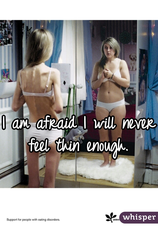 I am afraid I will never feel thin enough. 