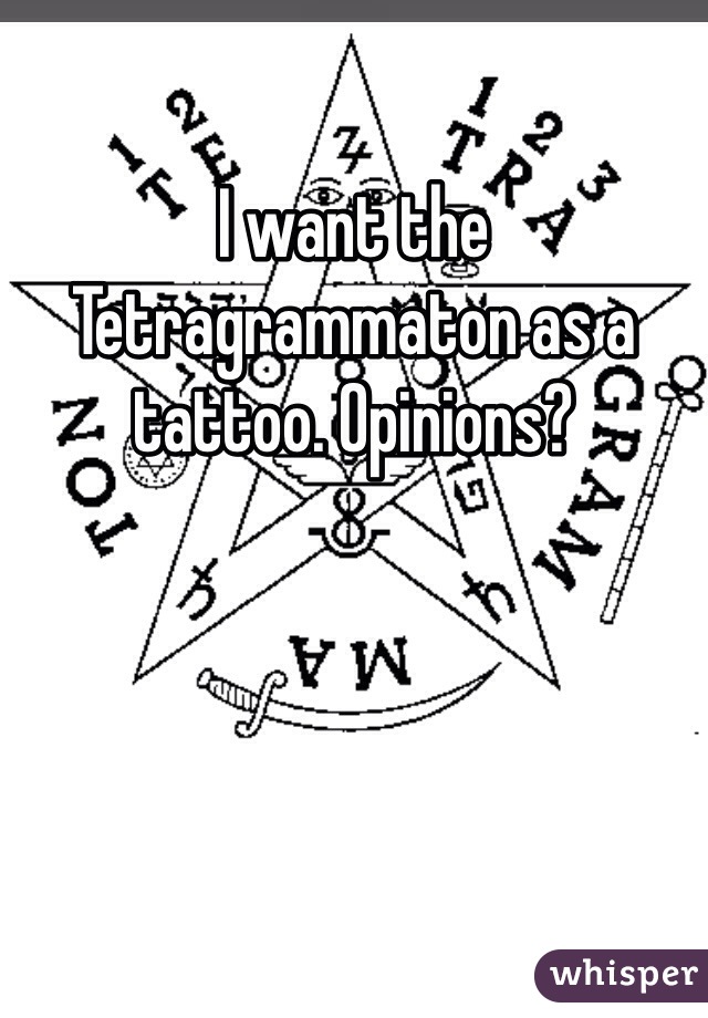 I want the Tetragrammaton as a tattoo. Opinions? 