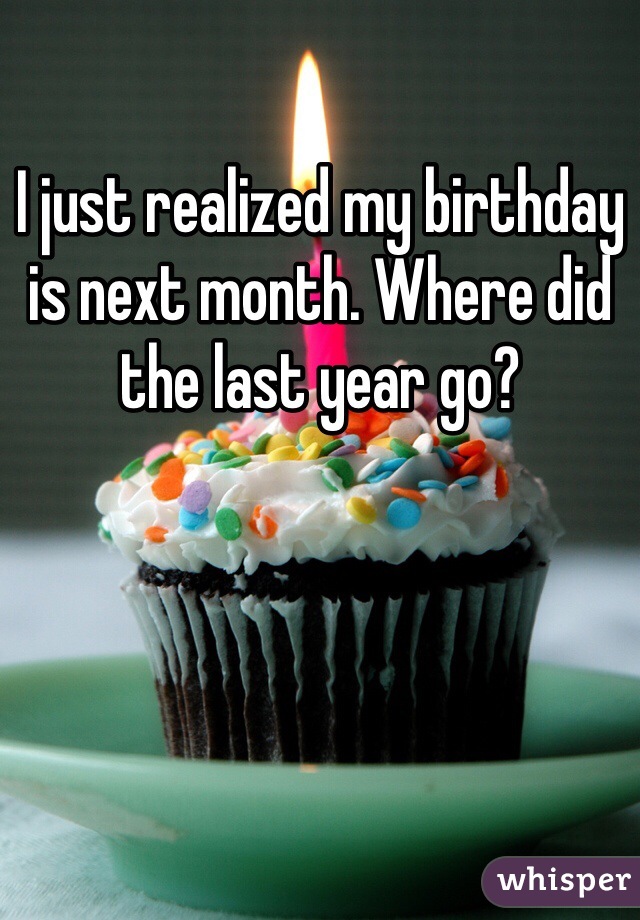 I just realized my birthday is next month. Where did the last year go? 