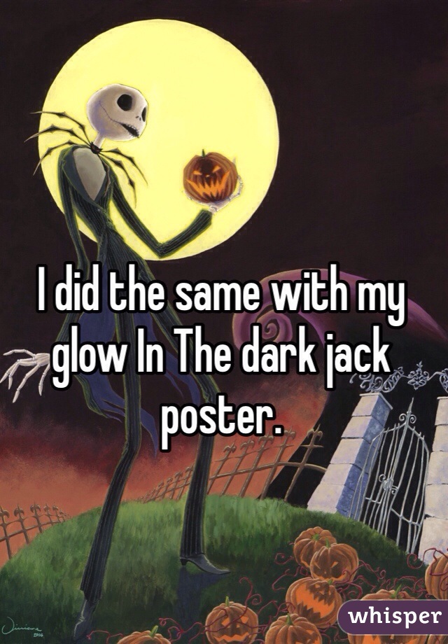 I did the same with my glow In The dark jack poster. 