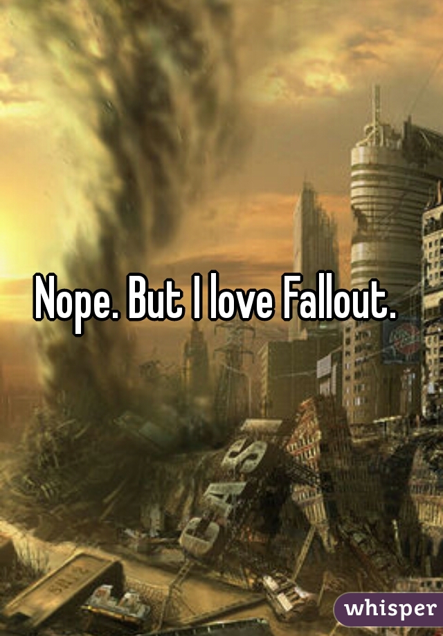 Nope. But I love Fallout. 