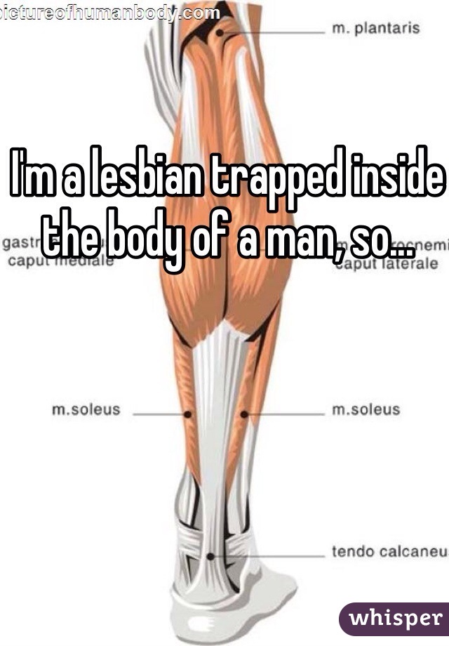 I'm a lesbian trapped inside the body of a man, so...