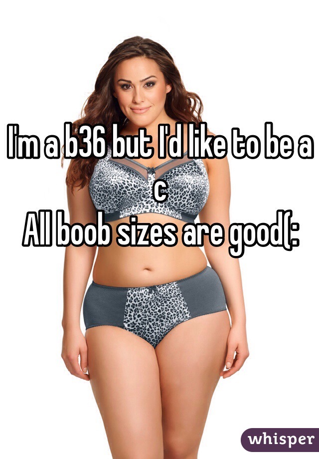 I'm a b36 but I'd like to be a c All boob sizes are good