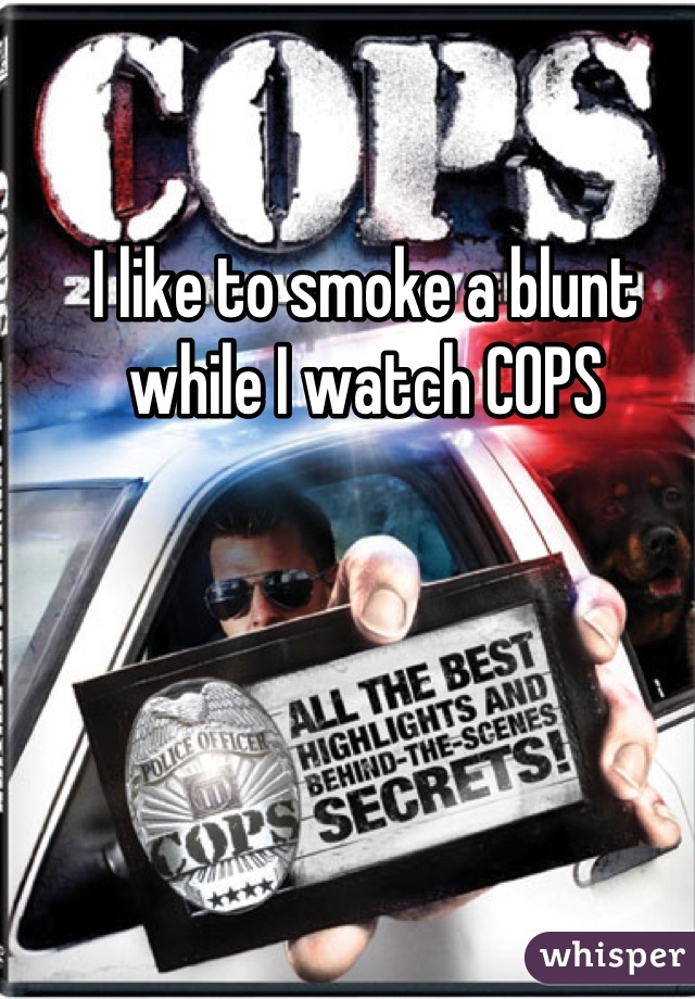 I like to smoke a blunt while I watch COPS
