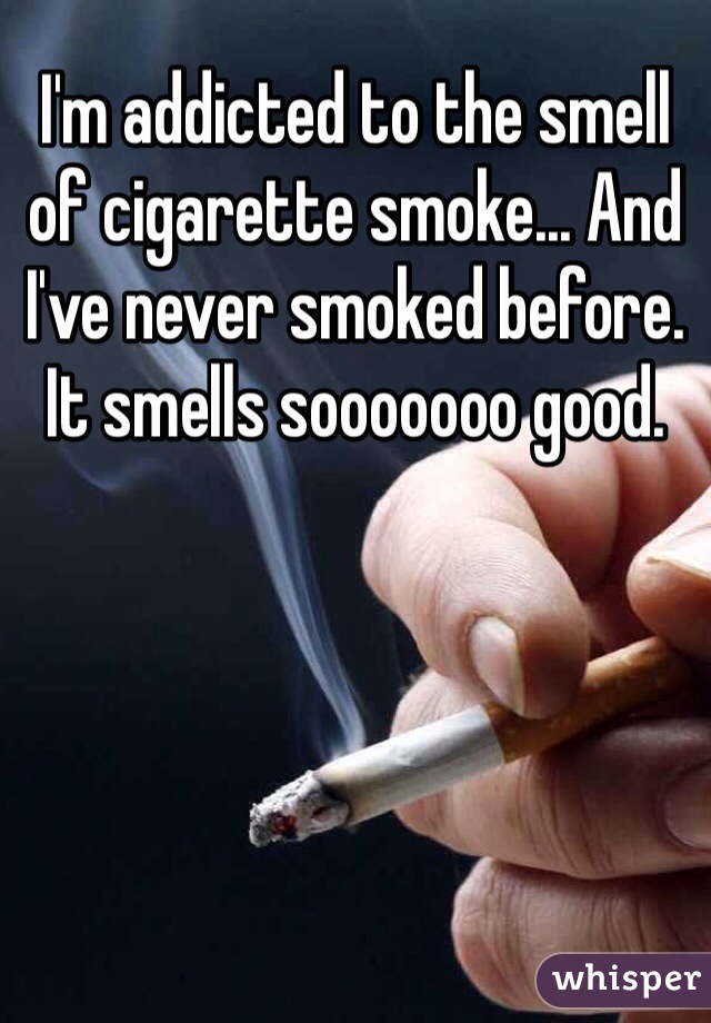 I'm addicted to the smell of cigarette smoke... And I've never smoked before. It smells sooooooo good.  