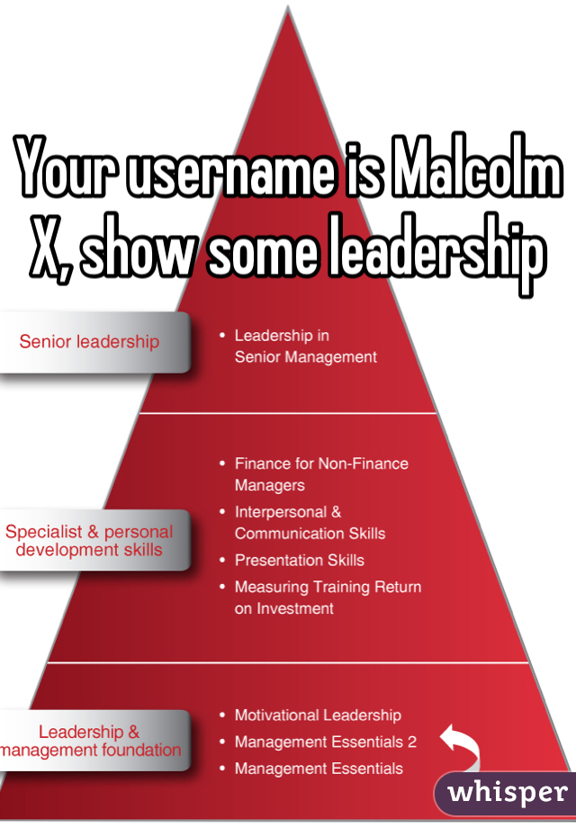 Your username is Malcolm X, show some leadership